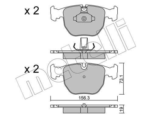 Колодки тормозные передние дисковые METELLI 2205590