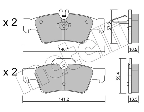 Колодки тормозные задние дисковые METELLI 2205680