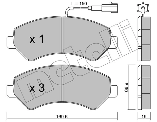 Колодки тормозные передние дисковые METELLI 2207090