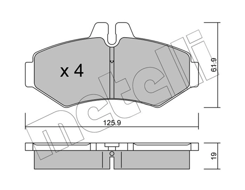 Колодки тормозные задние дисковые METELLI 2205720