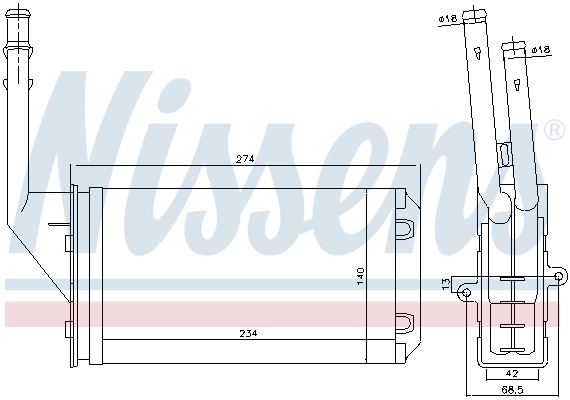 Радиатор отопителя Nissens 71143