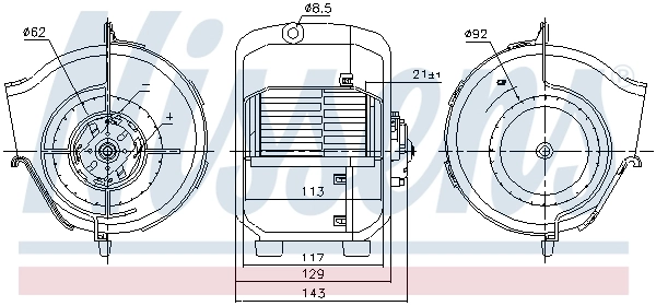  Motor de ventilador de forno (de aquecedor de salão) Volkswagen Transporter T3 сaixa (24, 25, 251) (1979 - 1992) T3