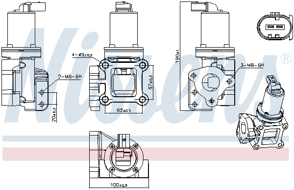 Клапан EGR, рециркуляции газов Nissens 98309