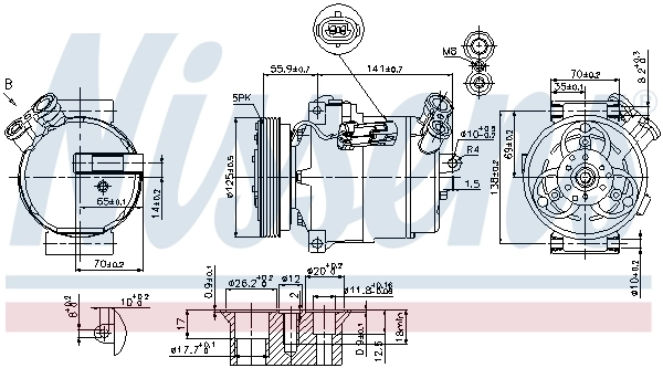 Купить 89308 Nissens Компрессор климатической установки