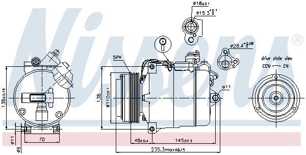 Compressor de aparelho de ar condicionado 89034 Nissens