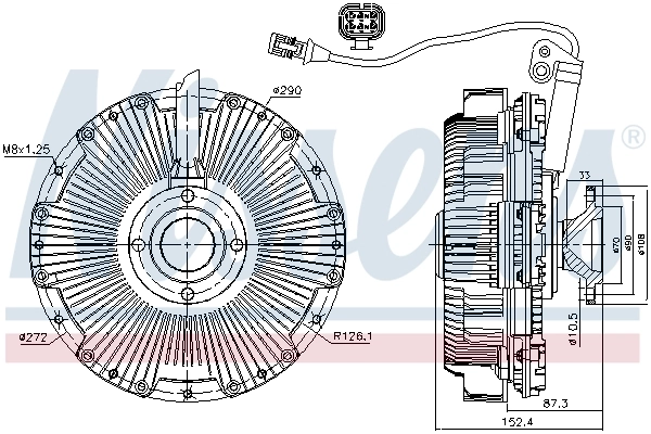 Вискомуфта (вязкостная муфта) вентилятора охлаждения NISSENS 86159