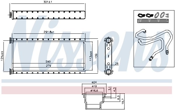 73002 Nissens Патрубок печки