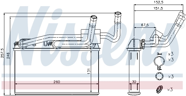 Радиатор отопителя Nissens 70529
