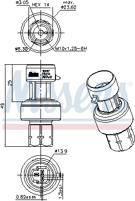 Sensor de pressão absoluta de aparelho de ar condicionado Renault Espace 4 JK0