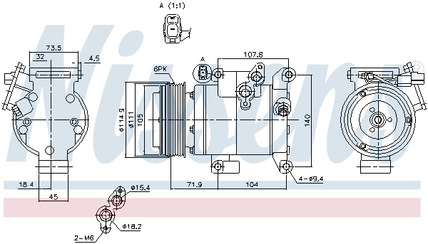 Компрессор кондиционера 890045 Nissens
