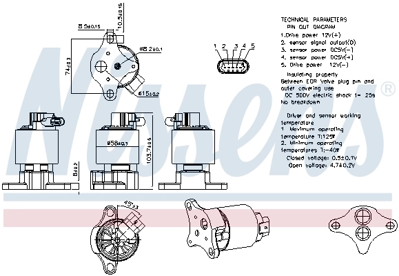 98206 Nissens Клапан рециркуляции отработавших газов EGR