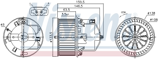 Моторчик печки Nissens 87761