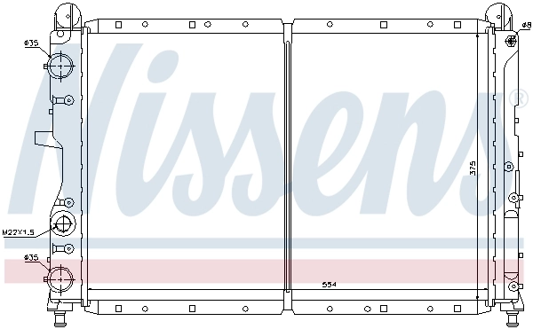 Radiador de esfriamento de motor 50010242 Fiat/Alfa/Lancia