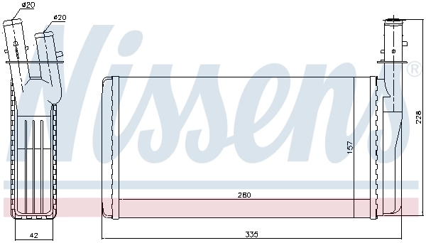 Радиатор отопителя Nissens 70016