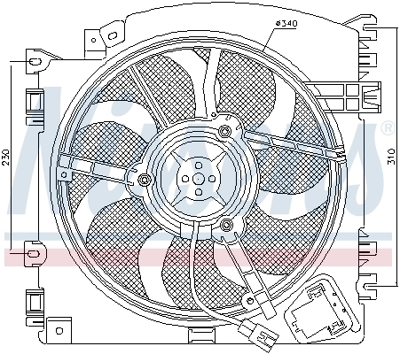 FP50W102 FPS Диффузор радиатора охлаждения в сборе с мотором