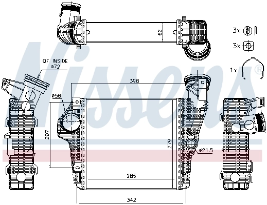 Радиатор интеркуллера Polcar 58X1J82