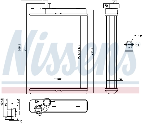 Радиатор отопителя Nissens 70231