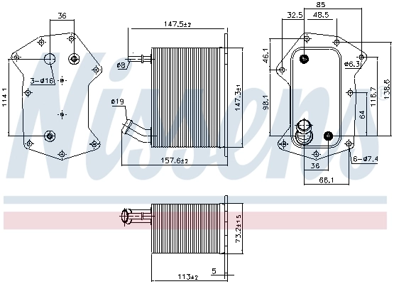  Корпус масляного фильтра Nissens 91282