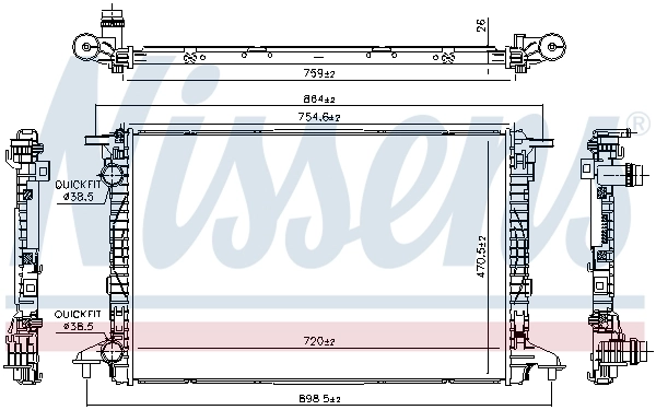 Radiador de esfriamento de motor Audi A6 4A2