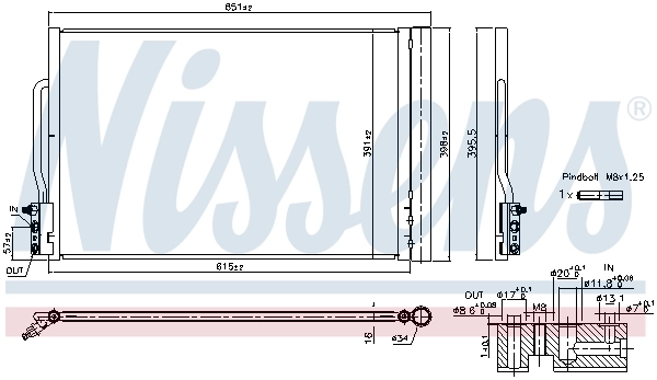 Конденсатор кондиционера Nissens 941088 цена, от 163.98 USD