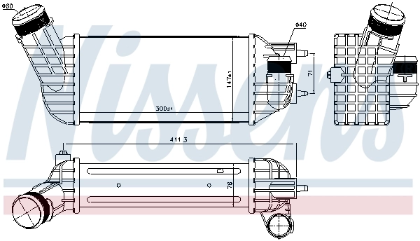 Радиатор интеркуллера Nissens 96573