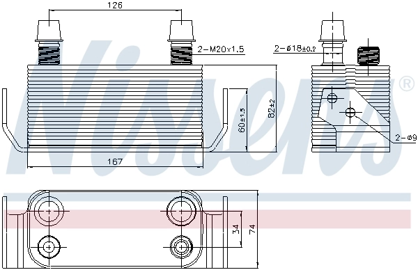 Радиатор масляный холодильник Polcar 4325L85