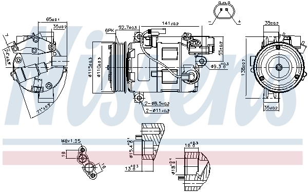 Компрессор кондиционера 89086 Nissens