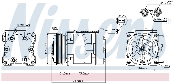 Компрессор кондиционера 89056 Nissens