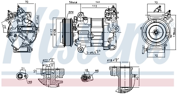 Компрессор системы кондиционирования Nissens 890790 цена, от 125.12 USD