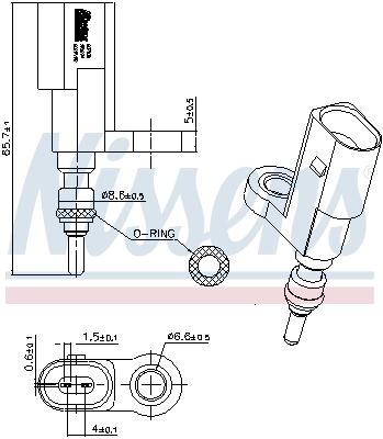 Sensor de temperatura do fluido de esfriamento (de ativação de ventilador do radiador) Volkswagen Caddy SAB