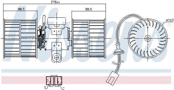 Motor de ventilador de forno (de aquecedor de salão) Nissens 87411