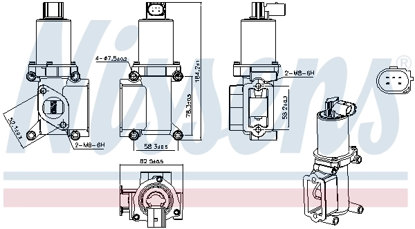 Клапан EGR, рециркуляции газов Nissens 98305