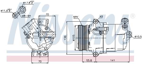 Компрессор кондиционера 89038 Nissens
