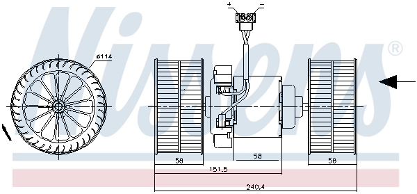 Вентилятор печки F2406 HELLA