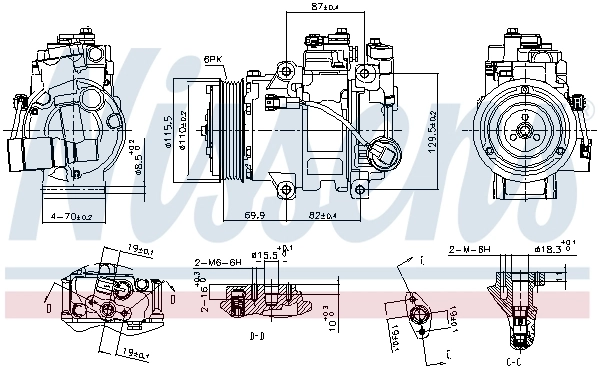  Compressor de aparelho de ar condicionado Subaru Outback IV carrinha (B14, BR) (2009 - 2014) IV