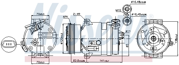 Компрессор кондиционера 89258 Nissens