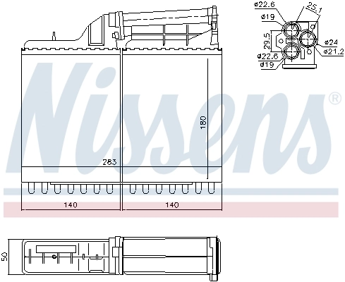 Радиатор отопителя Nissens 70502