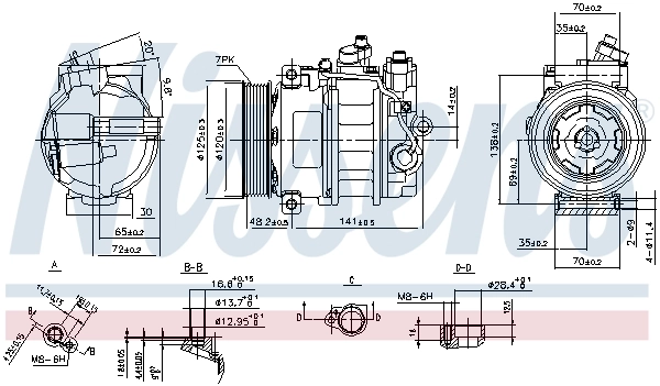 Компрессор кондиционера 890140 Nissens