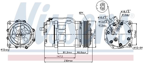 Компрессор кондиционера 89044 Nissens