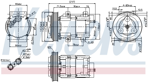 Compressor de aparelho de ar condicionado Ford Transit 4 E
