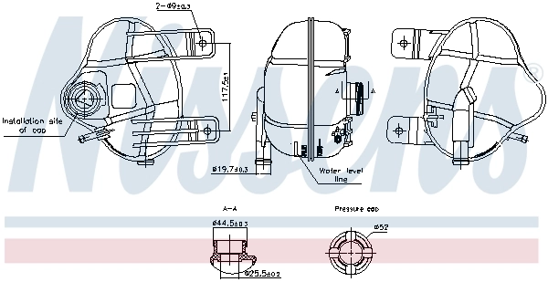 Tanque de expansão do sistema de esfriamento Fiat Punto 199