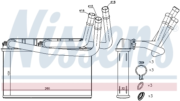 Радиатор отопителя Nissens 70531