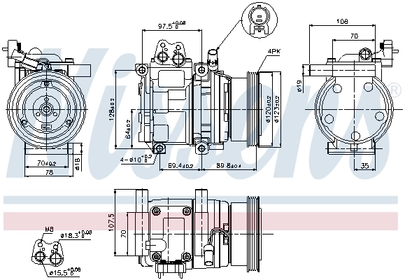 Compressor de aparelho de ar condicionado KIA Cerato 1 LD