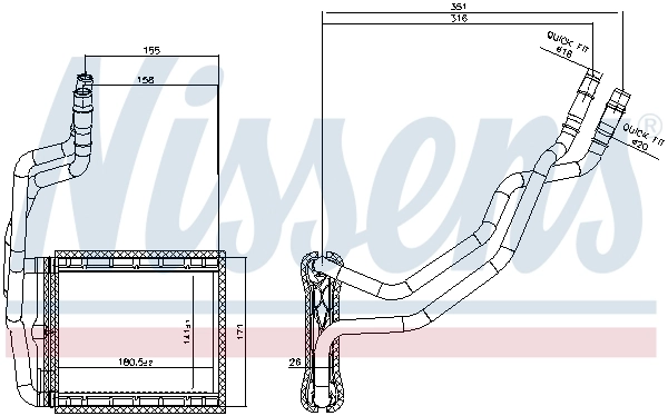 Radiador de forno (de aquecedor) Ford Ka UK, FK
