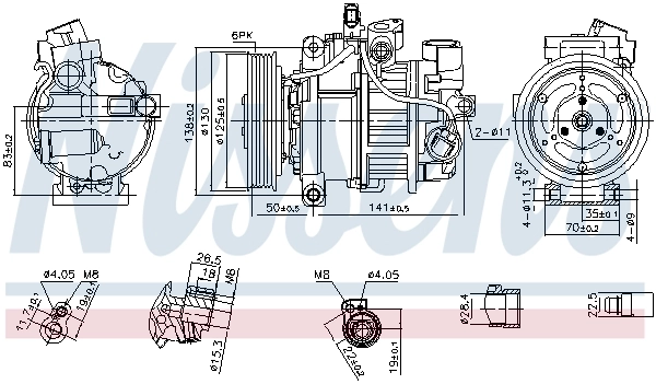 Компрессор системы кондиционирования Nissens NIS890921 цена, от 332.77 USD