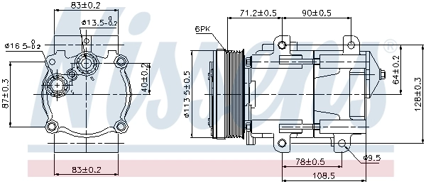 Компрессор кондиционера 89046 Nissens