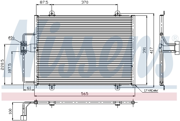 Радиатор кондиционера BC222 Magneti Marelli