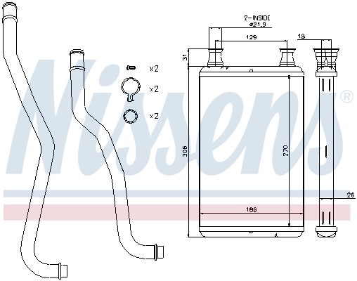 Радиатор отопителя Nissens 70979