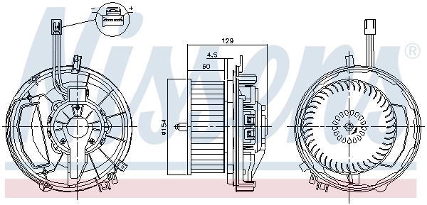 Motor de ventilador de forno (de aquecedor de salão) Skoda Octavia NX3, NN3, PV3