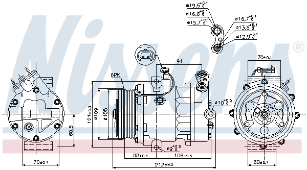 Компрессор кондиционера 89095 Nissens